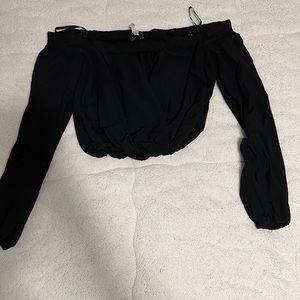 Black cropped long sleeve